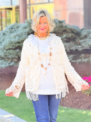 CREAM CROCHET CARDIGAN Cathys Place