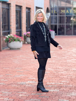 LULU-B BLACK VELOUR SKORT LULU-B