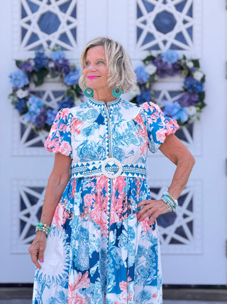 Floral Belted Maxi Dress CATHYS RESORTWEAR