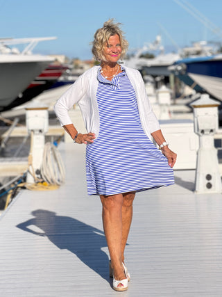 HARBOR BLUE RUFFLE DRESS C