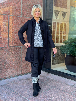 LULU-B ROUGED BLACK CARDIGAN