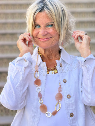 Embroidered Linen Blend Jacket CHARLIE B