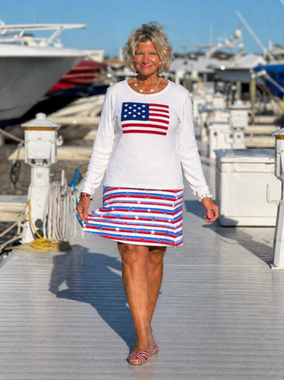 LULU-B WHITE FLAG SWEATER LULU-B