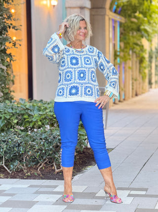 Floral Crochet Sweater CHARLIE B