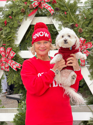 Red Snow Pom Hat Cathys Place