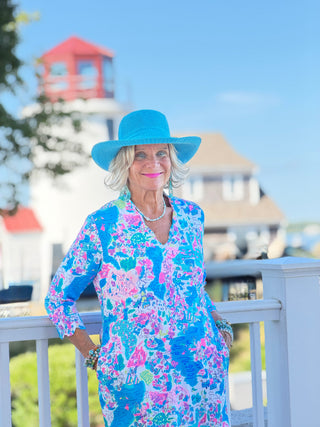 LULU B PALM BEACH SPLASH SCALLOP SLEEVE DRESS LULU-B