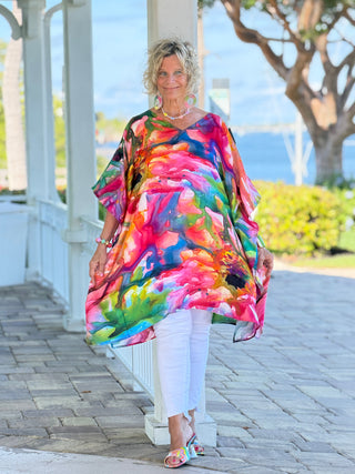 Artisan Papaya Water Color Modal Kaftan Cathys Place