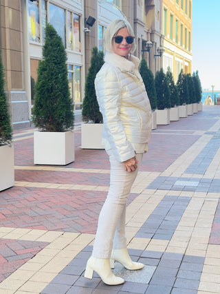 LULU-B PUFFER DOWN SNOW GOLD FAUX FUR JACKET