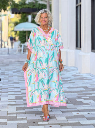 Birds Of Paradise Caftan Beach and Pool Coverup WerkShoppe