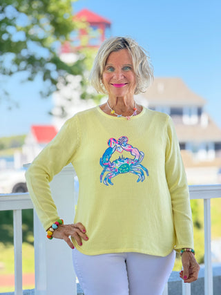BEACH CLUB YELLOW CRAB SWEATER LULU-B