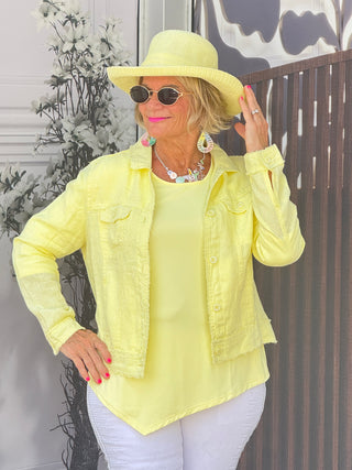 LULU-B CLEAR SHUNSHNE LINEN JACKET