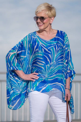 Sofia Botanika Silk Kaftan (BQ201BT) TINA Stephens Italy/Tees By Tina