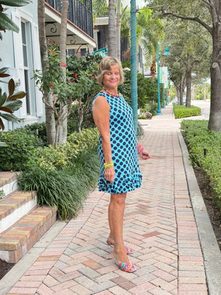 LULU-B SEASIDE SHIFT RUFFLE DRESS