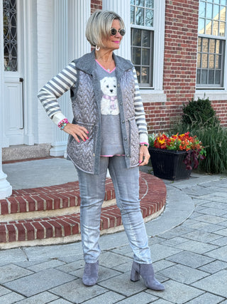 Women's Metallic Painted Pull On Jeans