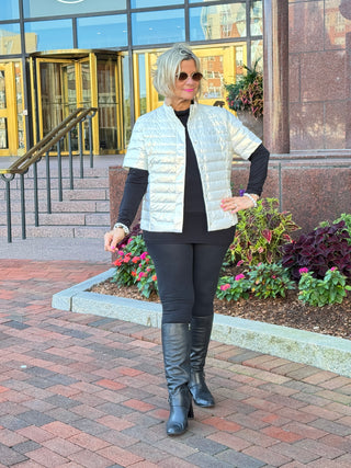 LULU -B SNOW GOLD SHORT SLEEVE PUFFER
