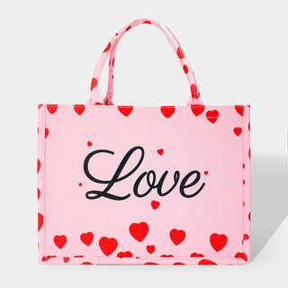LOVE Message Heart Printed Tote Bag Sensibling Corp.