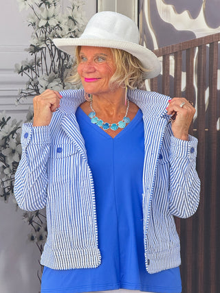 KEY WEST BLU SEERSUCKER  JACKET