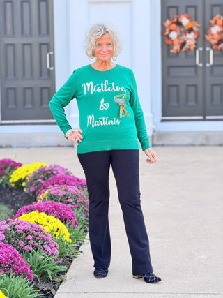 Women's Mistletoe And Martinis Embellished Sweater Cathys Place