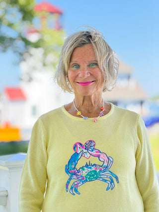 BEACH CLUB YELLOW CRAB SWEATER LULU-B