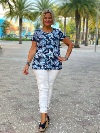NAVY STARFISH SHORT SLEEVE - Cathys Place