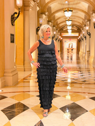 MIAMI NIGHTS  BLACK BLACK CHA CHA DRESS LULU-B