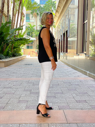 TAILORED BLACK SLEEVELESS V NECK - Cathys Place