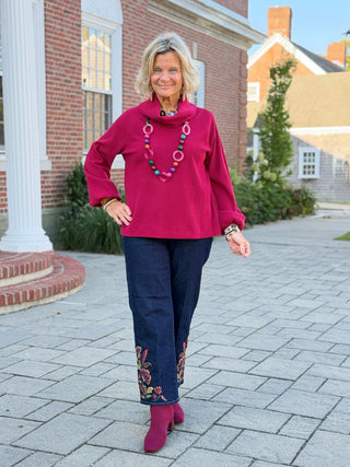 Women's Embroidered Pull On Ankle Jeans Cathys Place