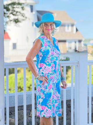 LULU B PALM BEACH SPLASH SCALLOP MIDDY DRESS LULU-B