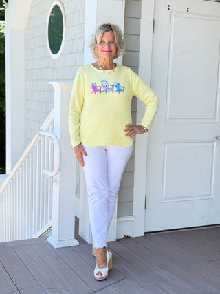 BEACH CLUB YELLOW ADIRONDACK SWEATER LULU-B