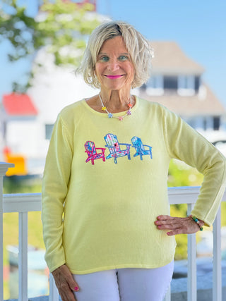 BEACH CLUB YELLOW ADIRONDACK SWEATER LULU-B