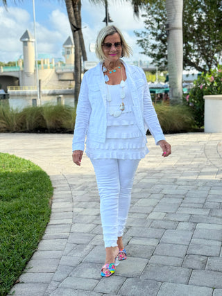 LULU-B SOUTH BEACH WHITE ANKLE JEAN