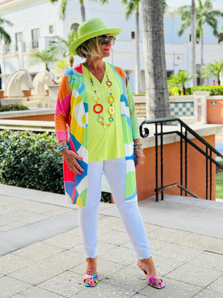 LULU-B LIME TAILORED V TANK