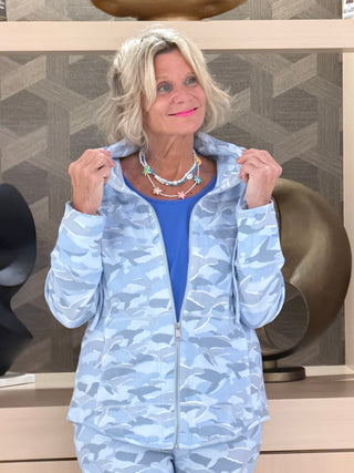 LULU B SCUBA BLUE FULL ZIPPER JACKET LULU-B