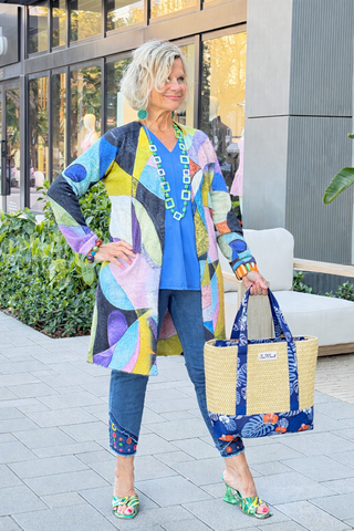 Ivory, Paper Straw/Canvas Shoulder Tote Cathys Place