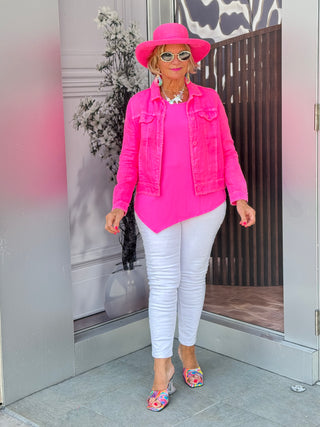 KEY WEST LINEN HOT PINK JACKET