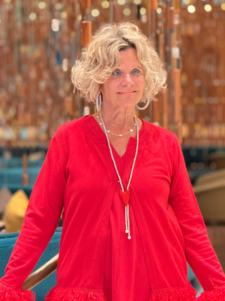 LULU-B RED VELOUR PANTS