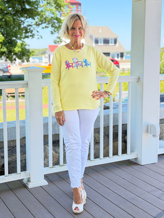 BEACH CLUB YELLOW ADIRONDACK SWEATER LULU-B