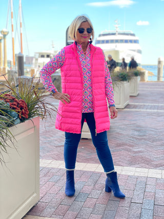 LULU-B HOT PINK PUFFER VEST