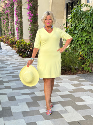 LULU-B SOLID SUNSHINE ELBOW DRESS
