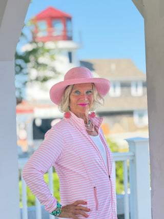 DOCKSIDE PRETTY PINK FULL ZIPPER JACKET LULU-B