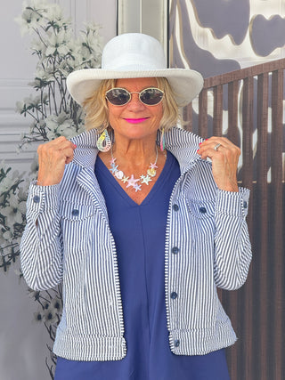 KEY WEST NAVY SEERSUCKER JACKET