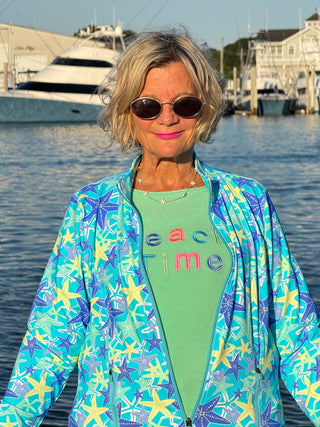 LULU-B MINT BEACH TIME SWEATER