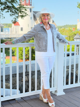 LULU B BLACK CHAMBRAY LINEN JACKET LULU-B