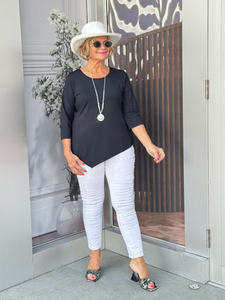 BLACK ASYMMETRIC TOP