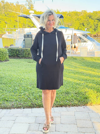 Lulu-b kangaroo pocket black scuba dress LULU-B