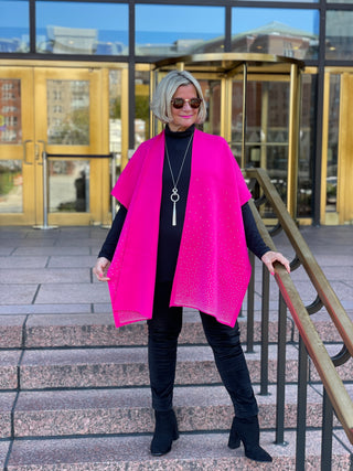 PINK BLING WINTER CAPE