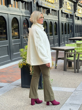Ivory  Womens Cape Poncho Coat