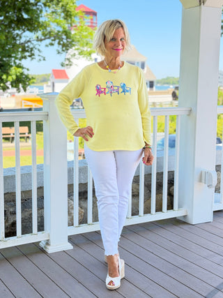 BEACH CLUB YELLOW ADIRONDACK SWEATER LULU-B
