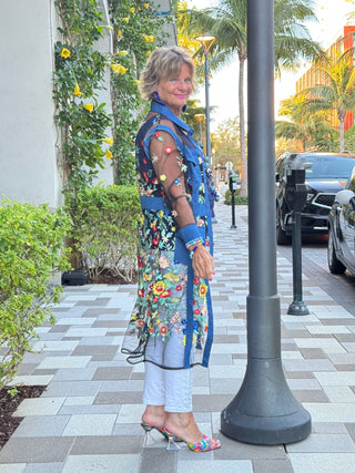 AFTERNOON NAVY LACE JACKET