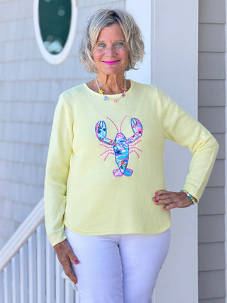 BEACH CLUB YELLOW LOBSTER SWEATER LULU-B
